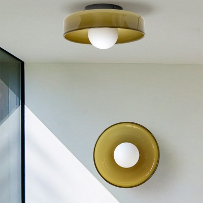 Szklana okrągła lampa sufitowa LED