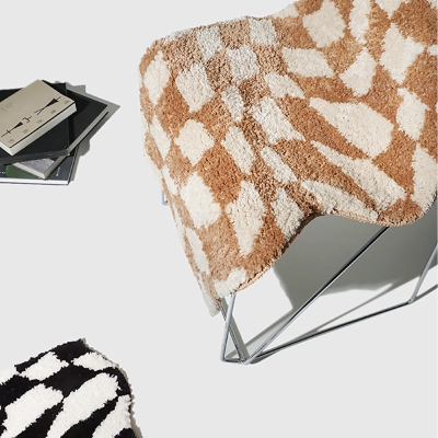 Tappetino da bagno Fluffy Grids Wave Tappetino da bagno laterale
