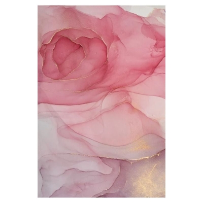 Tappeto astratto dipinto a olio in oro rosa romantico per la stanza della ragazza