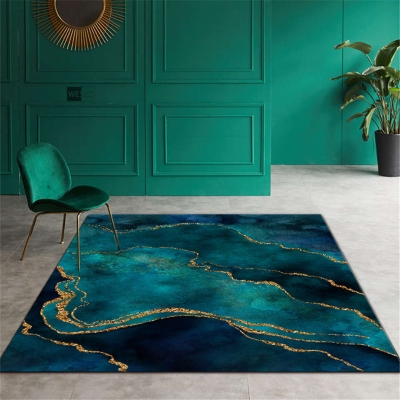 Tappeto di lusso color verde acqua per la decorazione del soggiorno, grande tappetino da pavimento