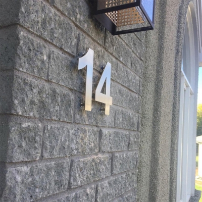 6 Zoll moderne silberne Hausnummern aus Edelstahl