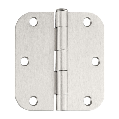 Confezione da 18 cerniere per porte arrotondate in nichel satinato da 3,5 x 3,5 pollici con angoli con raggio di 5/8"
