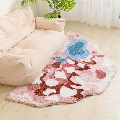 Tappeto da camera da letto Snowberg con tufting, soffice tappeto da comodino con paesaggio