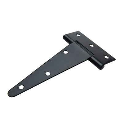 Cerniera a T per porta, cancello e fienile, in ferro battuto, antiruggine, tutte le dimensioni, nera (6 pezzi)