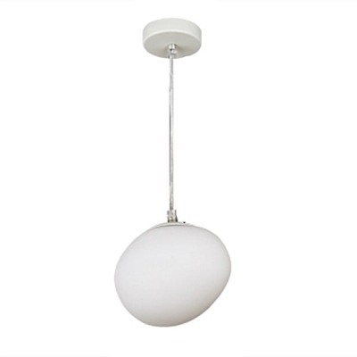Lampada a sospensione in vetro opalino Pebble Orb Deco