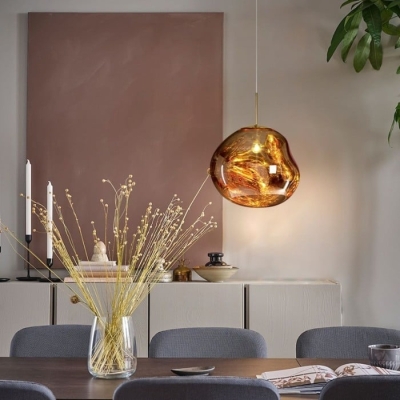 Lampada a sospensione moderna in vetro di lava irregolare