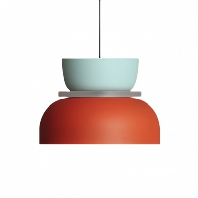 Lampada a sospensione con paralume colorato