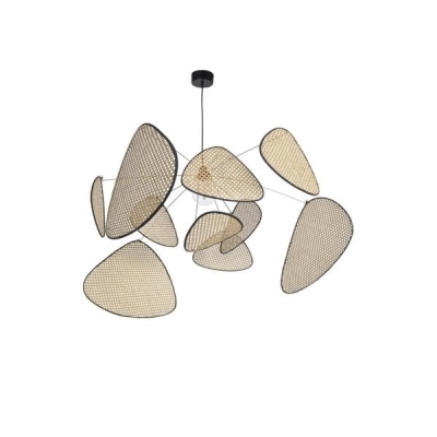 Handgefertigte Bambus-Wandlampe, Rattan-Kronleuchter