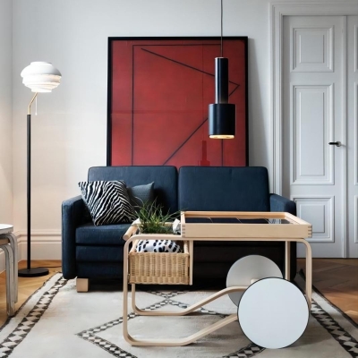 Lampada a sospensione in acciaio con design moderno a forma di granata a mano