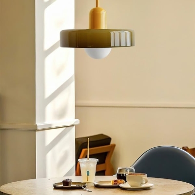 Lampada a sospensione in vetro Morandi Disc Orb