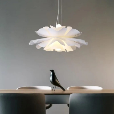 Lampada a sospensione nordica a forma di fiore di loto bianco