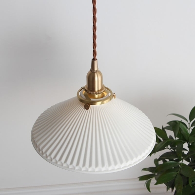 Lampada a sospensione moderna in ceramica plissettata