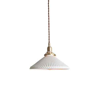 Lampada a sospensione moderna in ceramica plissettata