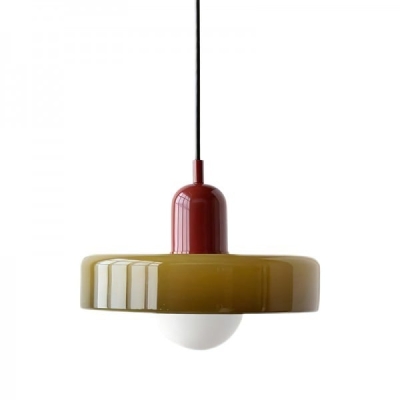 Lampada a sospensione in vetro Morandi Disc Orb
