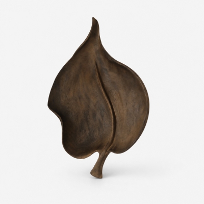 Decorazione murale scultorea a forma di foglia in legno