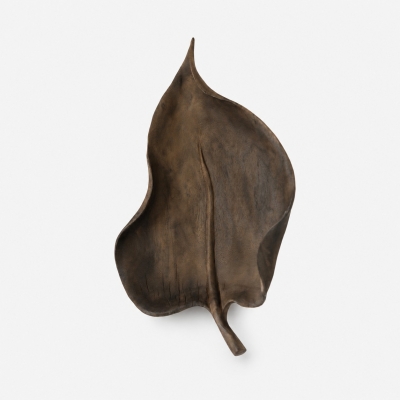 Decorazione murale scultorea a forma di foglia in legno