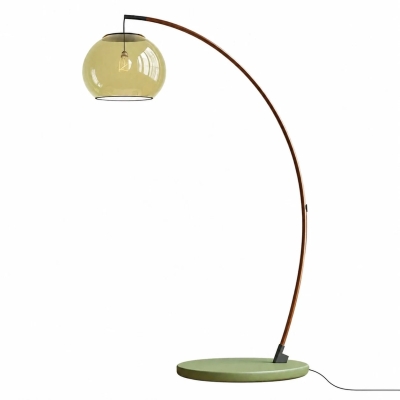 Vintage gr&uuml;ne Glasbogen-Stehlampe f&uuml;r Wohnzimmer und Leseecke