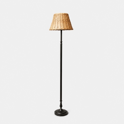 Handgeflochtene Stehlampe mit Rattanschirm f&uuml;r Schlaf- und Wohnzimmer