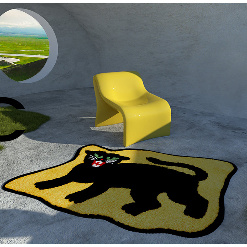 Tapis de sol moelleux fait main chat noir