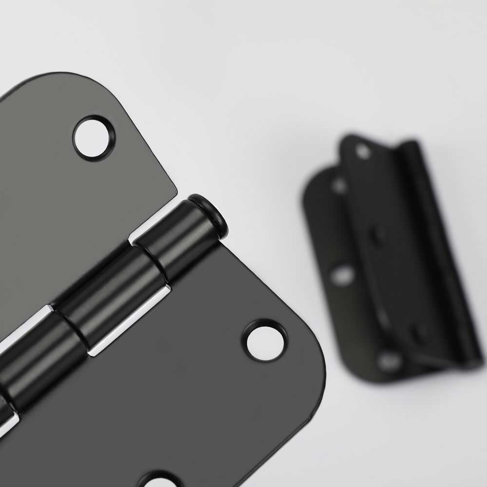 Confezione da 18 cerniere per porte nere opache da 3,5 pollici con angolo di raggio di 5/8"