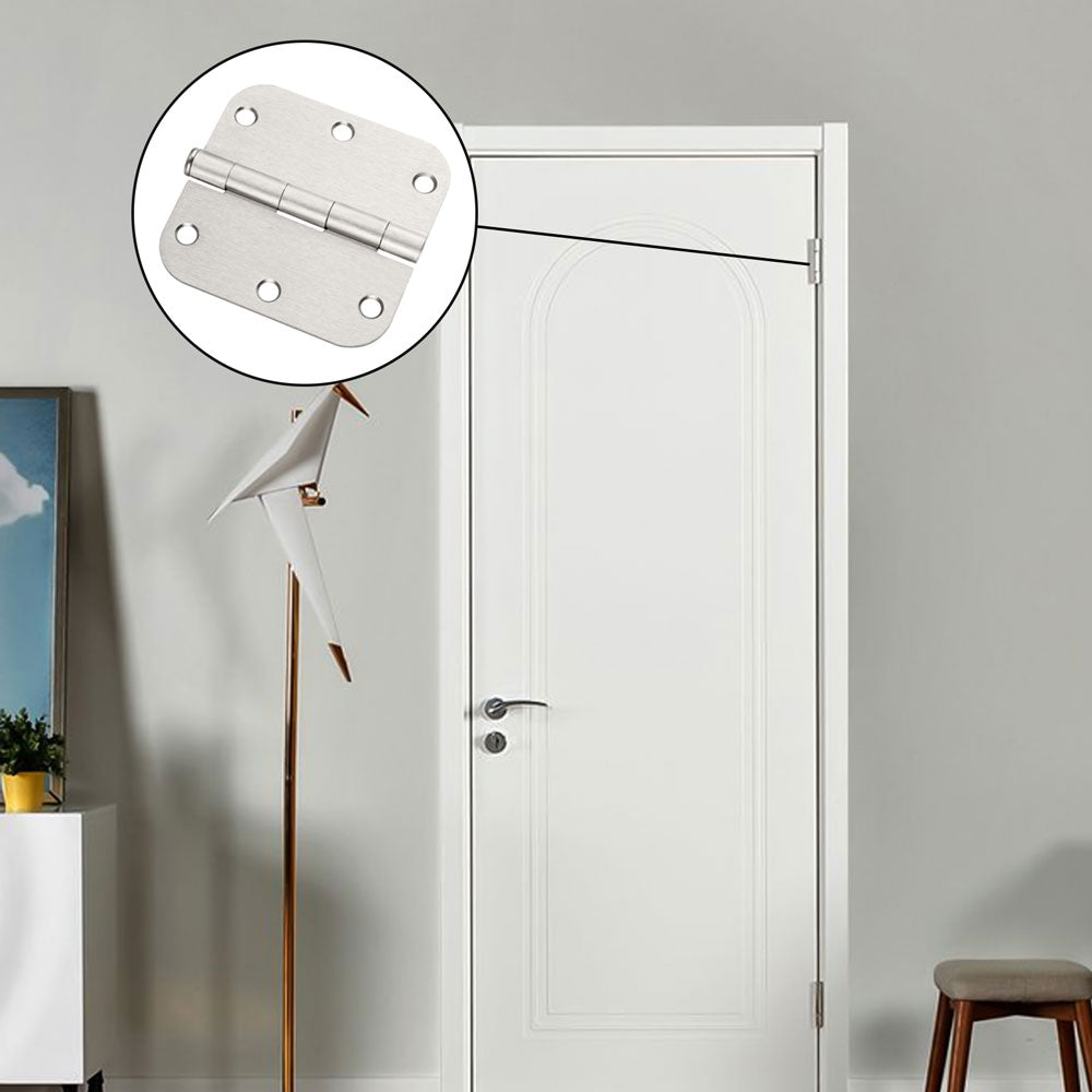 Confezione da 18 cerniere per porte arrotondate in nichel satinato da 3,5 x 3,5 pollici con angoli con raggio di 5/8"