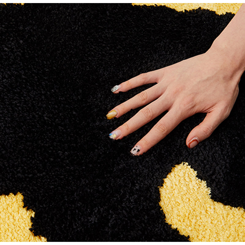 Tapis de sol moelleux fait main chat noir