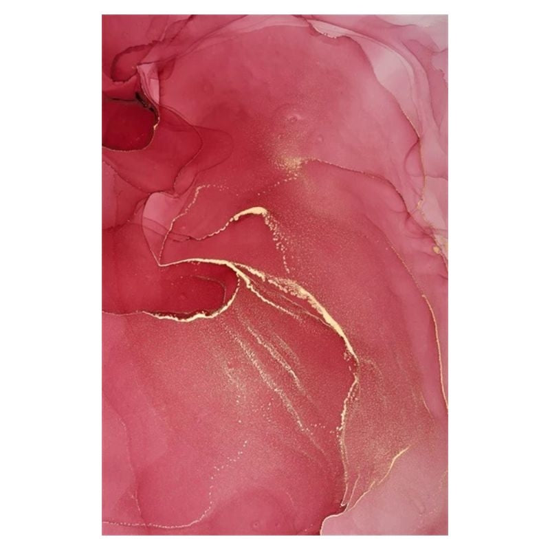 Romantischer abstrakter Teppich mit &Ouml;lgem&auml;lde in Ros&eacute;gold f&uuml;r das M&auml;dchenzimmer