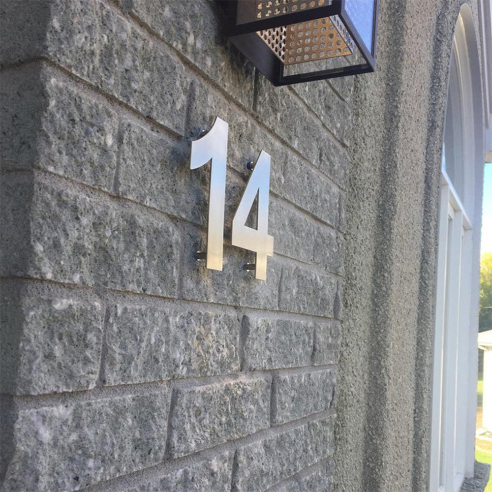 6 Zoll moderne silberne Hausnummern aus Edelstahl