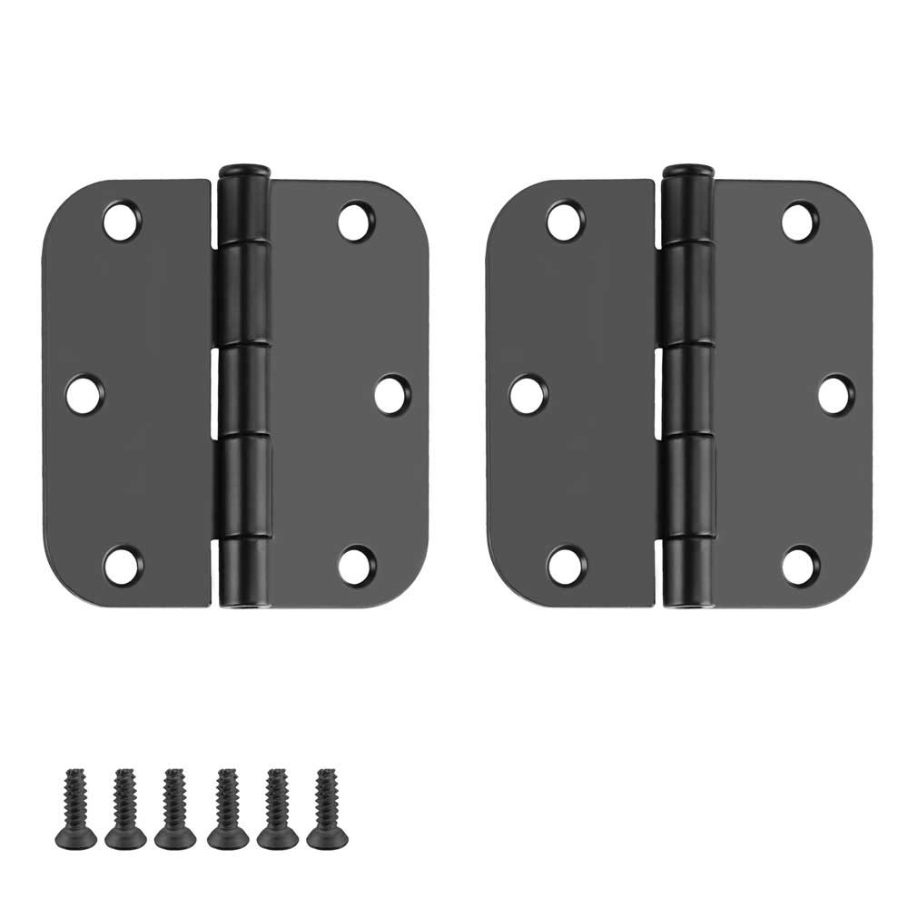 Paquet de 24 charni&egrave;res de porte noires, quincaillerie de porte noire mate de 3,5 pouces