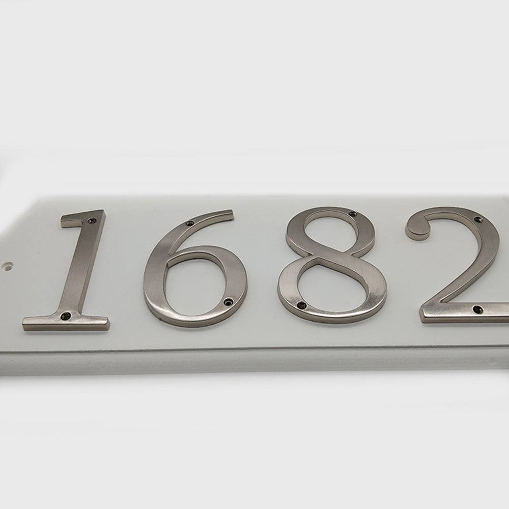 4 inch moderne zinklegering zilveren huisnummerborden