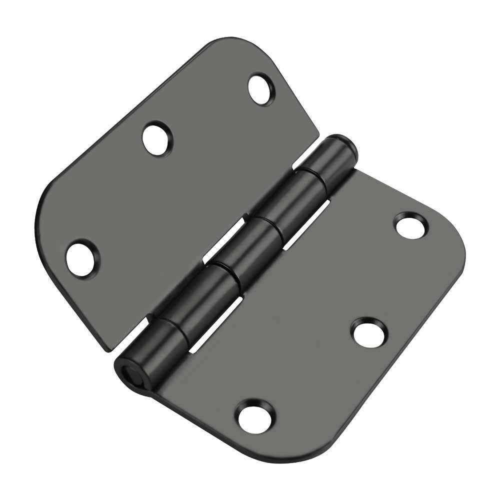 Confezione da 18 cerniere per porte nere opache da 3,5 pollici con angolo di raggio di 5/8"