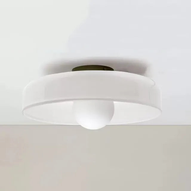 Runde LED-Deckenleuchte aus Glas