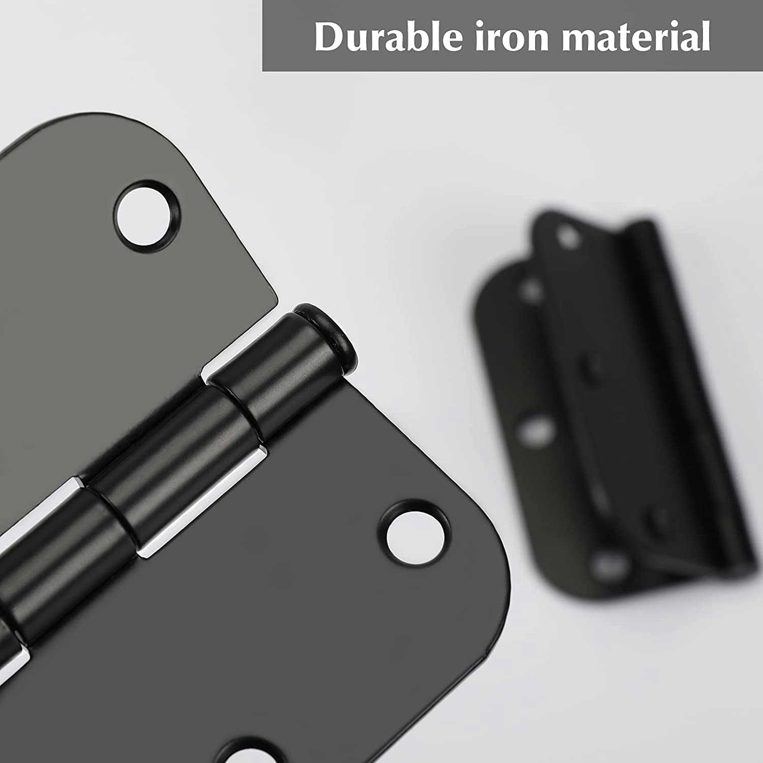 Paquet de 24 charni&egrave;res de porte noires, quincaillerie de porte noire mate de 3,5 pouces