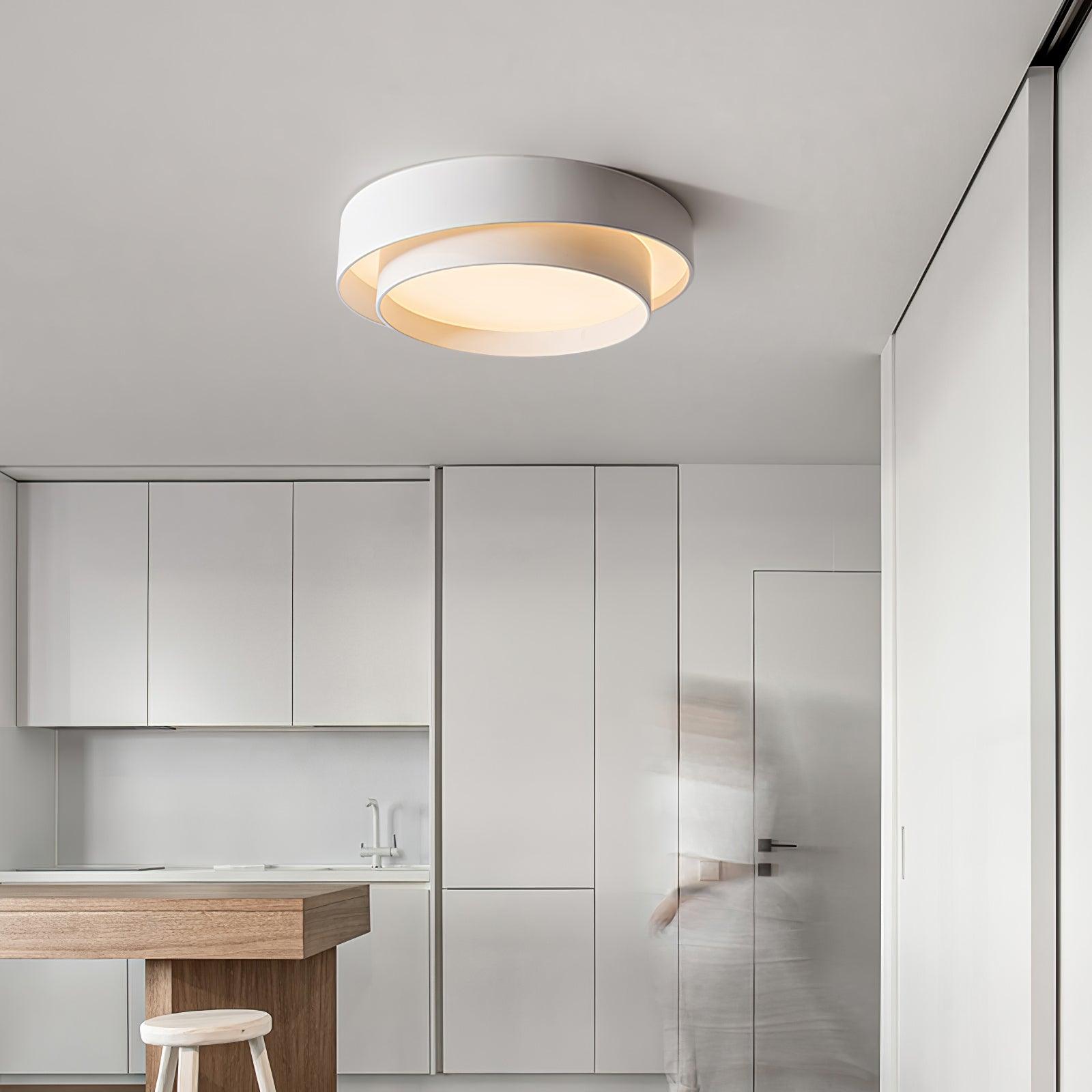 L&aacute;mpara de techo LED redonda doble moderna