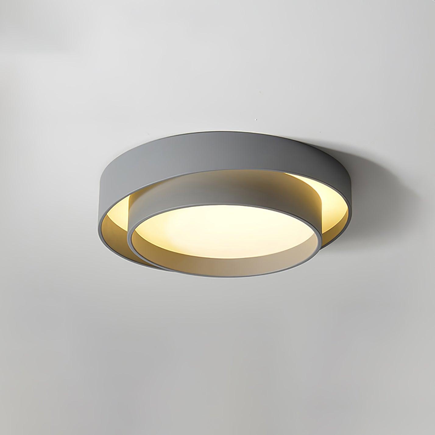 L&aacute;mpara de techo LED redonda doble moderna
