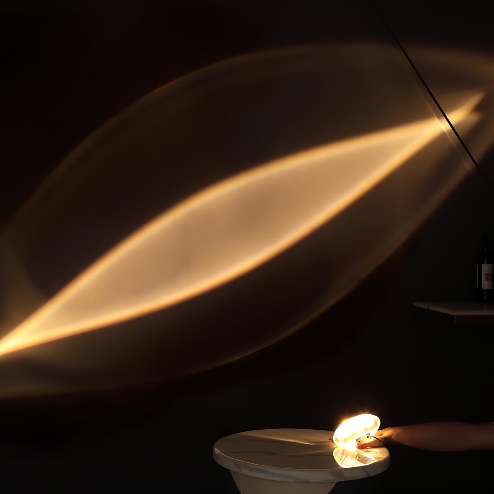 L&aacute;mpara de mesa de cristal con forma de guijarro creativo