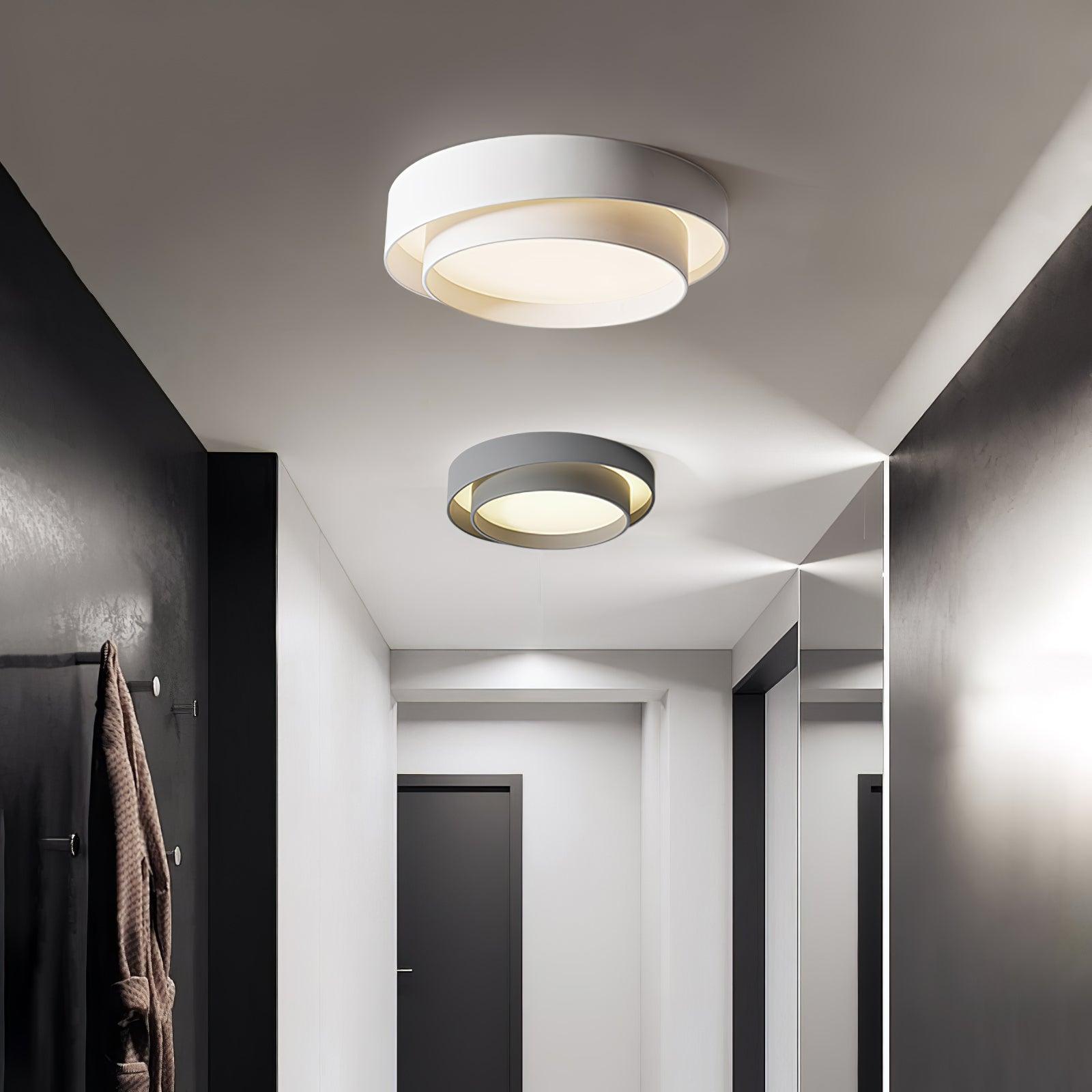 L&aacute;mpara de techo LED redonda doble moderna