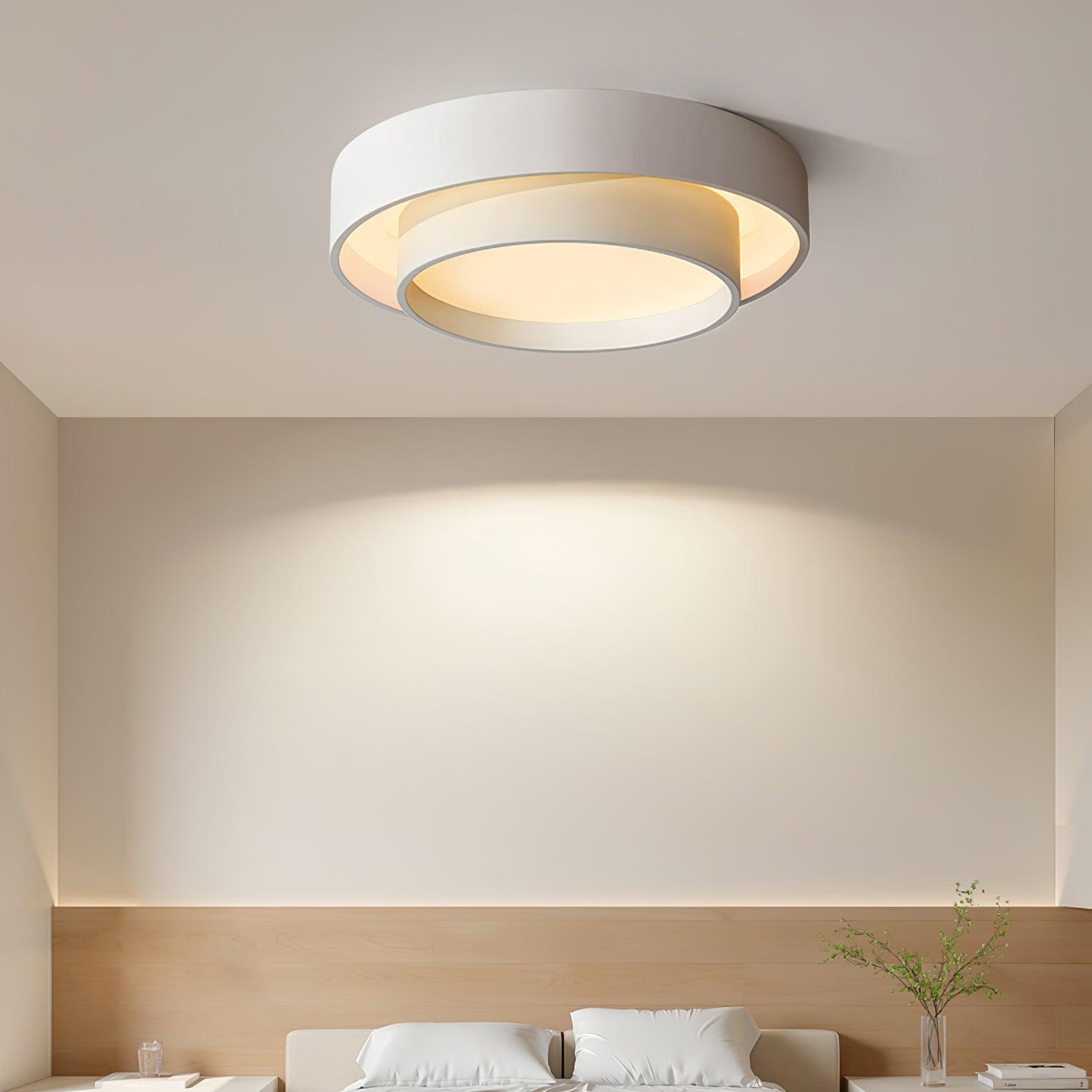 L&aacute;mpara de techo LED redonda doble moderna