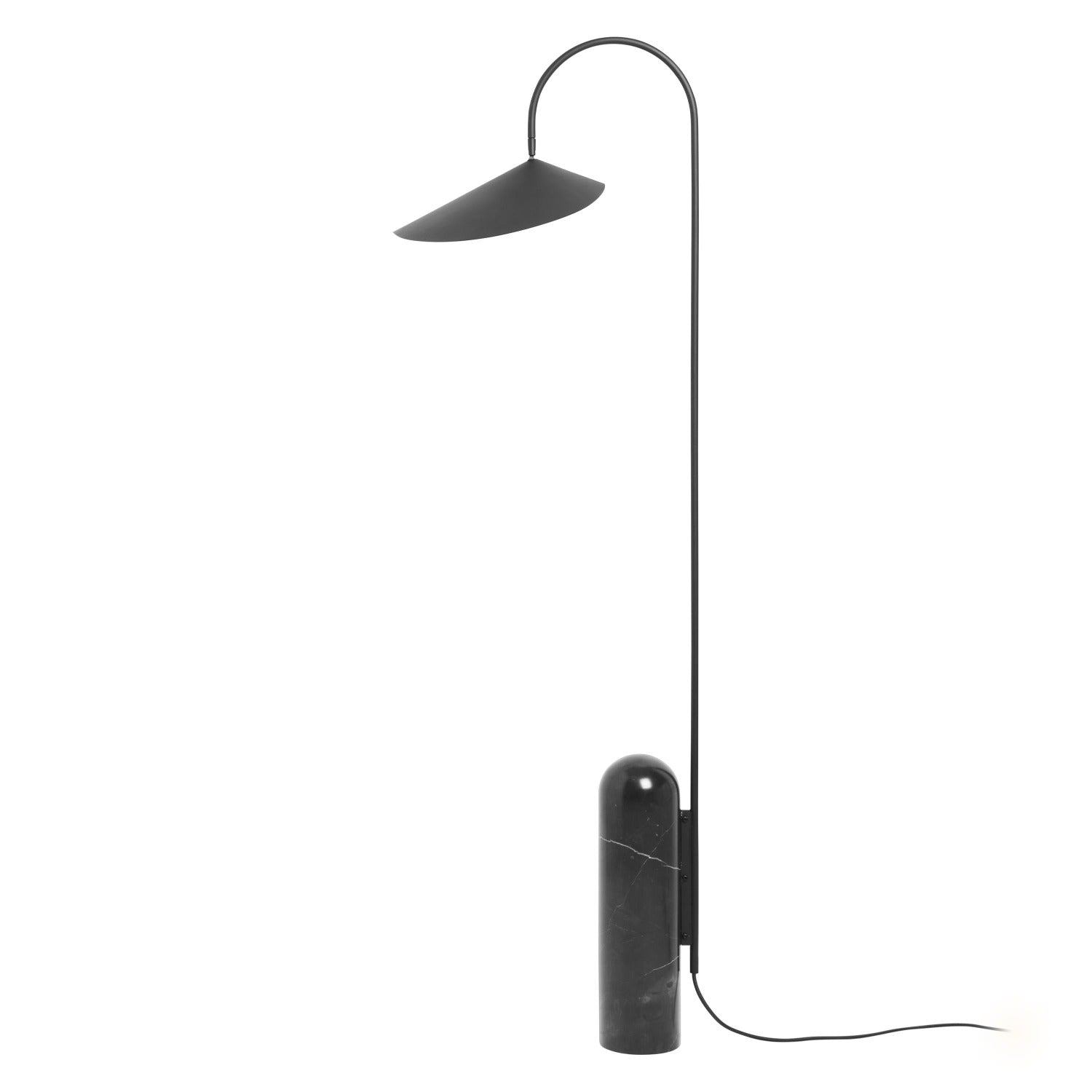 Stehlampe mit konischem Deckel und Marmorsockel