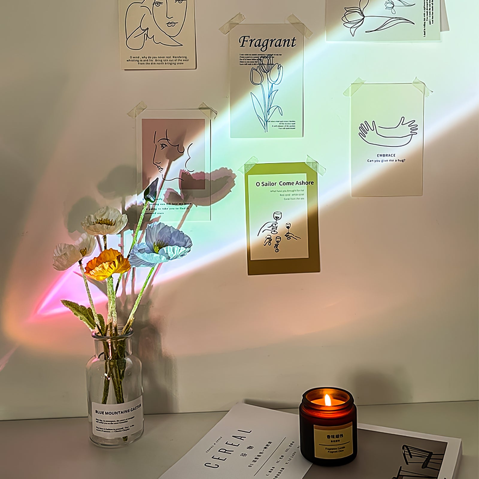 L&aacute;mpara de mesa de cristal con forma de guijarro creativo