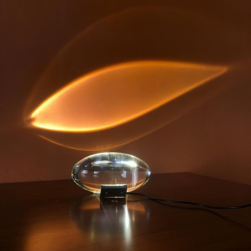 L&aacute;mpara de mesa de cristal con forma de guijarro creativo
