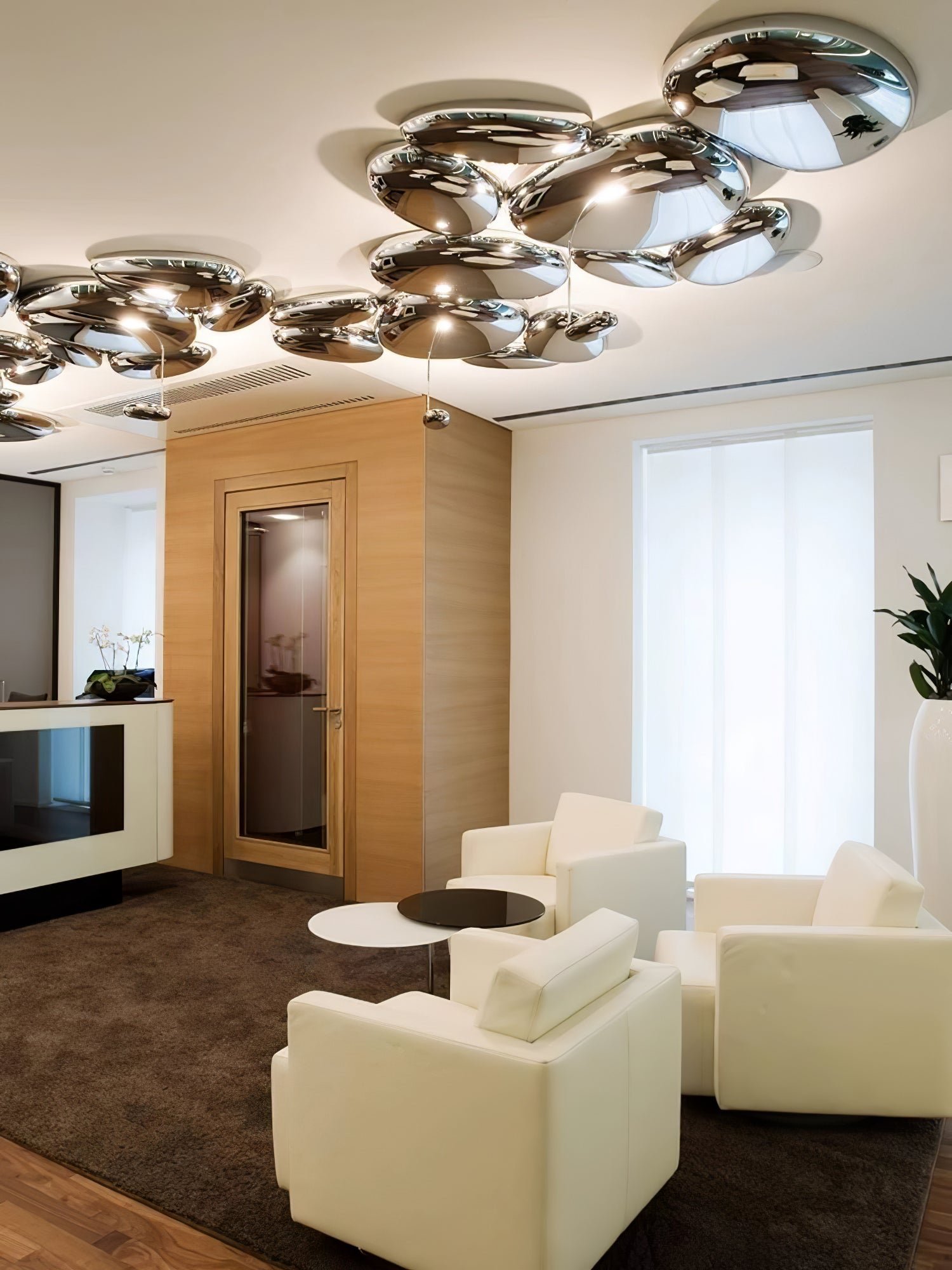 Zilveren plafondlamp met Italiaans design
