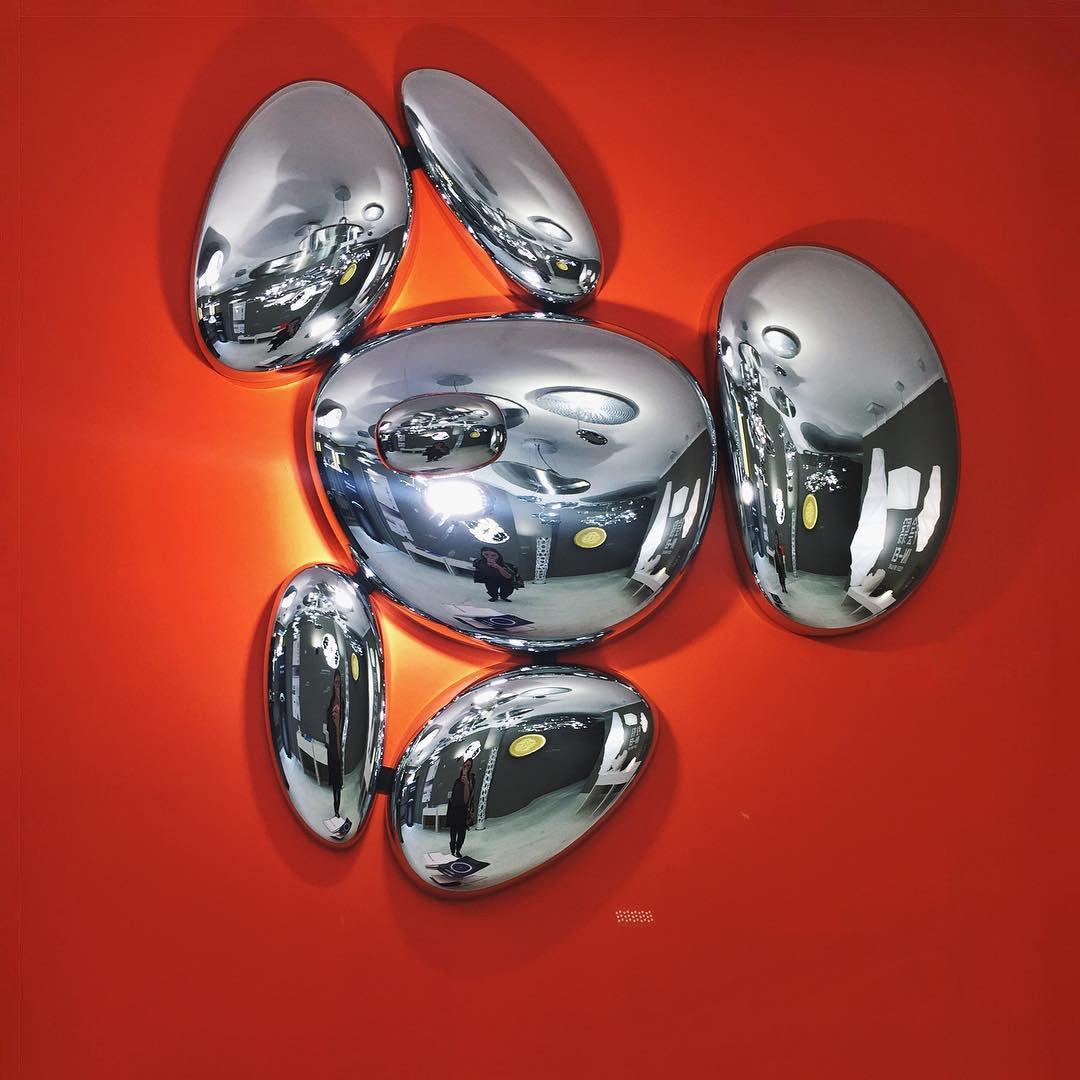Zilveren plafondlamp met Italiaans design
