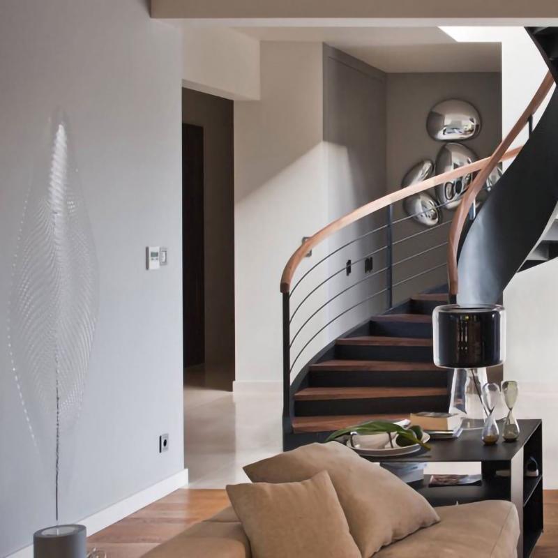 Zilveren plafondlamp met Italiaans design