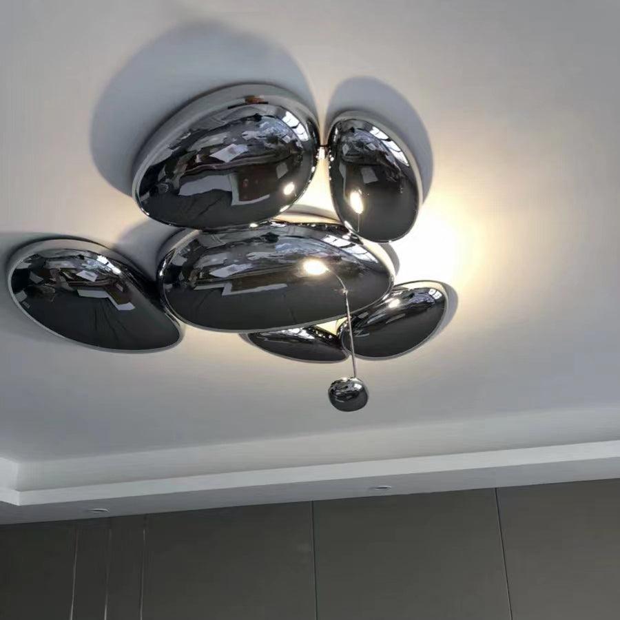 Zilveren plafondlamp met Italiaans design