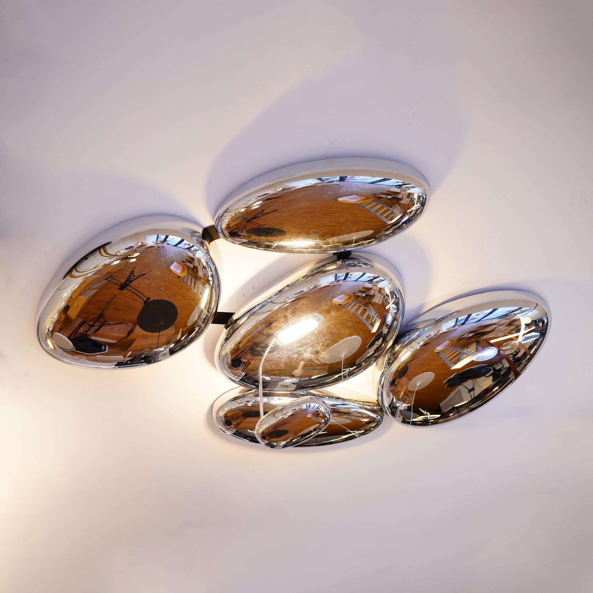 Zilveren plafondlamp met Italiaans design