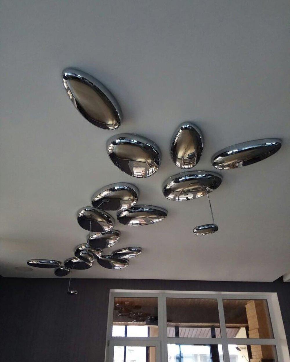 Zilveren plafondlamp met Italiaans design
