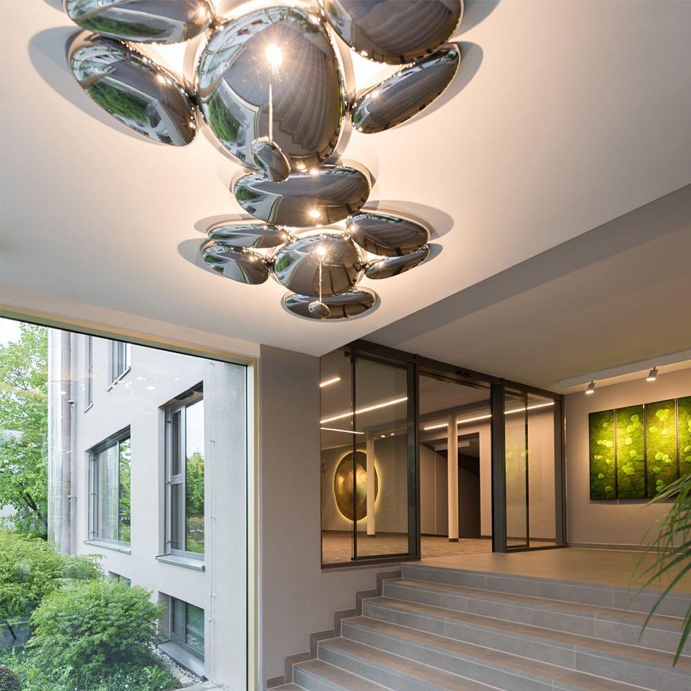 Zilveren plafondlamp met Italiaans design
