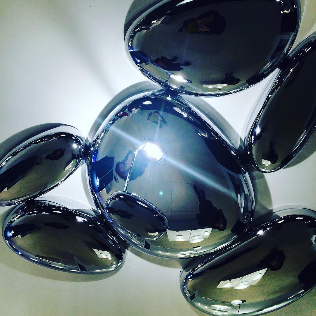 Zilveren plafondlamp met Italiaans design