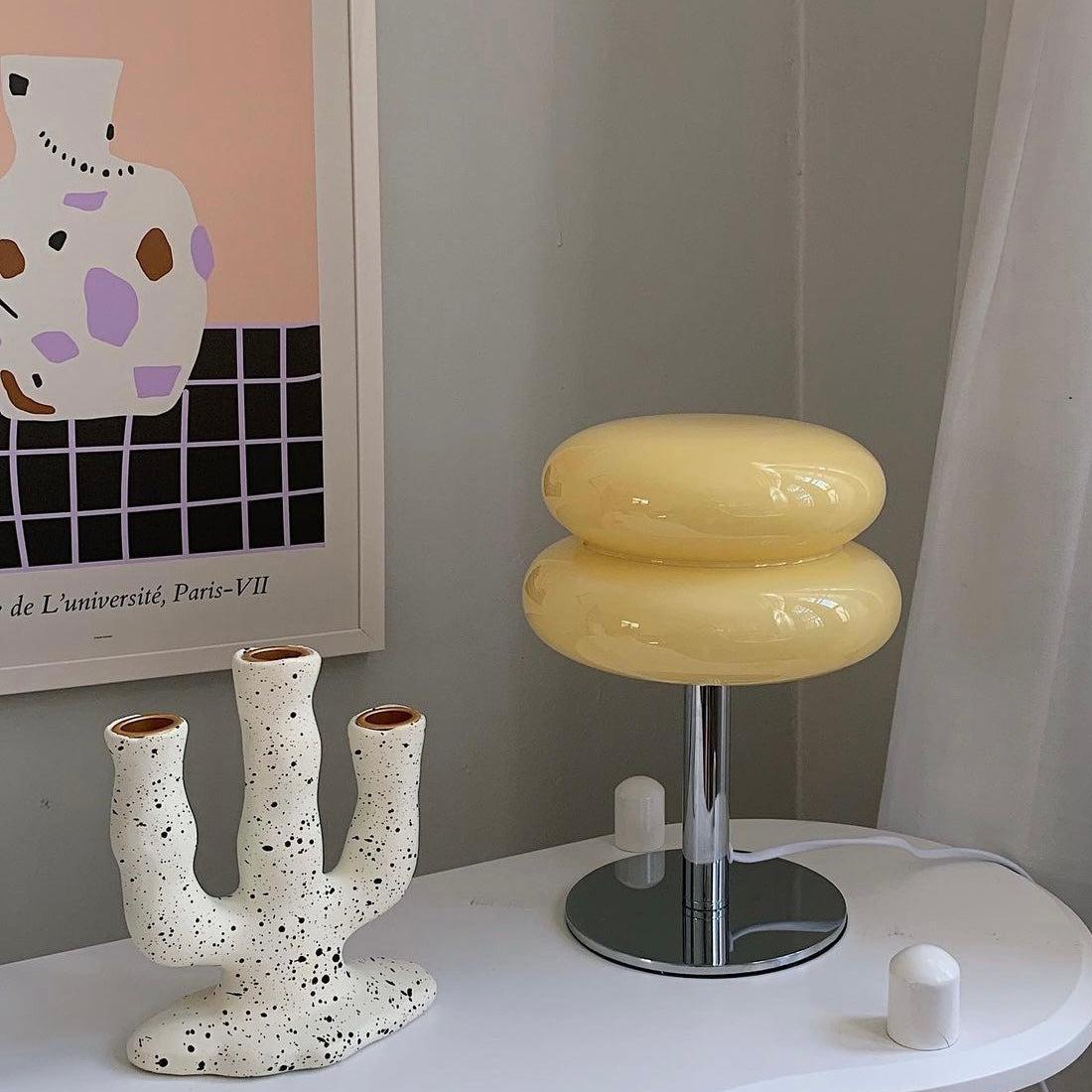 Retro Bauhaus Tischleuchte mit Lollipop-Ripple-Design